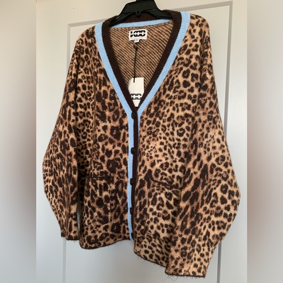 KBB by KAHLANA Women's 'The Slouchy Cardigan' - Tan Leopard Medium - Picture 16 of 16